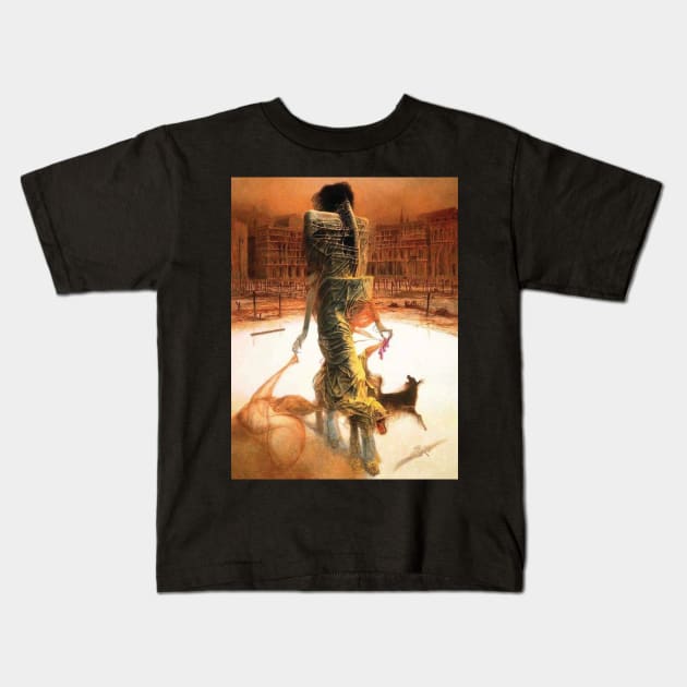 Beksiński undertook painting with a passion Kids T-Shirt by QualityArtFirst